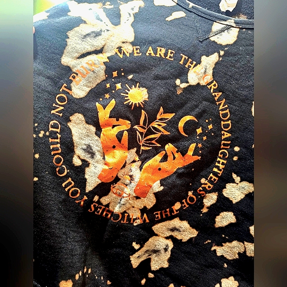 Custom Black Tie Dye Witches You Could Not Burn Sweatshirt XL #C7